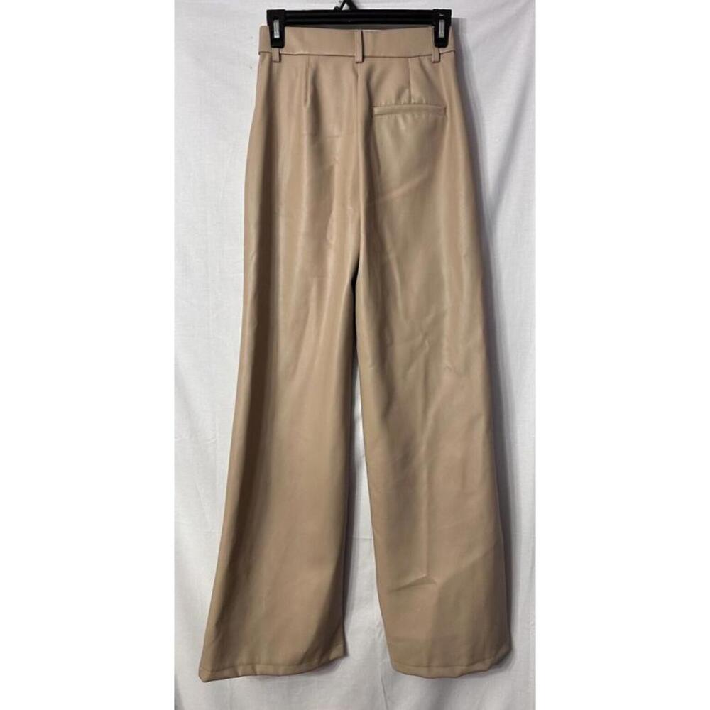 NWT Line and Dot Womens Vegan Faux Leather Beige Pants Slacks Trousers Size S - Picture 10 of 11